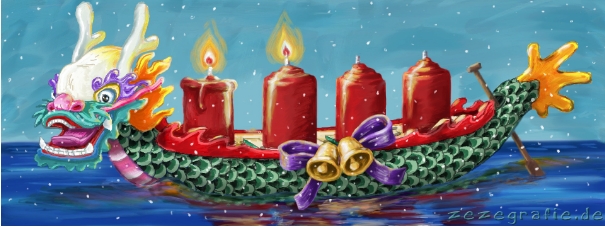 illustration berlin drachenboot advent weihnachten