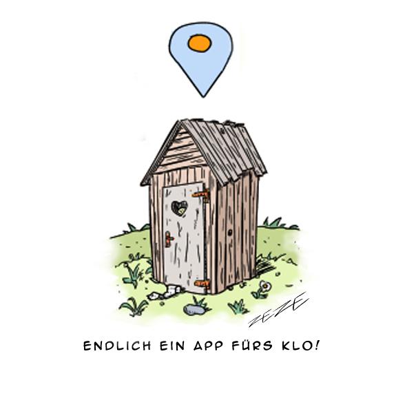 Cartoon App GPS Klo Toilette