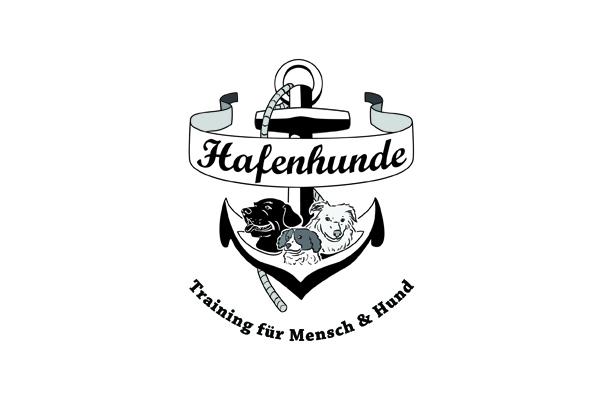 logo hundeschule anker banderole hundeportrait