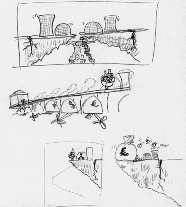 skizze-karikatur-atomkraft-technologie-gefahr