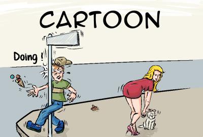 Cartoon Komisch Satirisch Witzig Lustig Lachen Spass Humor